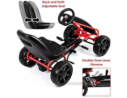 Costzon Pedal Go Kart Pedal Powered Kids Ride on Car Toy Children's 4 Wheels Riding Car Crazy Cart w Adjustable Seat Foot Pedal for Boys & Girls Age 3 to 8 Years Old Indoor & Outdoor Black
