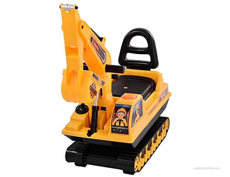 Excavatoy Toy for Children Unpowered Riding On Excavator Toy with Large Storage Box Outdoor Bulldozer Digger Construction Truck for Beach Lawn Load-Bearing 77lbs for Children Over 3 Years Old