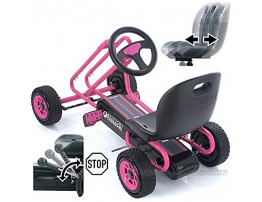 Hauck Lightning Pedal Go Kart | Pedal Car | Ride On Toys for Boys & Girls with Ergonomic Adjustable Seat & Sharp Handling Pink