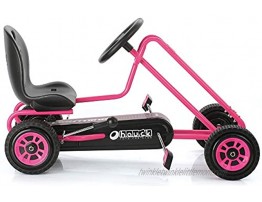 Hauck Lightning Pedal Go Kart | Pedal Car | Ride On Toys for Boys & Girls with Ergonomic Adjustable Seat & Sharp Handling Pink