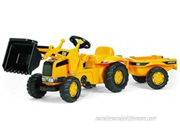 rolly toys CAT Construction Pedal Tractor: Front Loader Tractor with Detachable Trailer Youth Ages 2.5+  Yellow