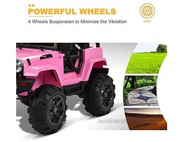 12V Battery Power Children's Electric Cars Ride on Car Motorized Cars for Kids with Remote Control Head Lights,Wheels Suspension,Rusic,Bluetooth Remote ControllerPink