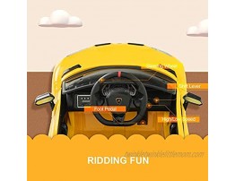 12V Electric Ride On Car Motorized Vehicles with Remote Control Music,Horn ,Battery Powered LED Lights Wheels Suspension for Kids Yellow