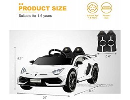 12V Kids Electric Ride On Car Motorized Vehicles with Wheels Suspension,Battery Powered Remote Control Music Horn LED Lights White