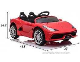 12V Kids Ride On Sports Car Battery Powered Electric Sports Car w MP3 LED Lights Remote Control Red