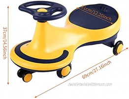 Aromatherapy Swing Car,Wiggle Car ​Ride On Toy,No Batteries,Gears or Pedals Twist Swivel,Go Outdoor Ride Ons for Kids 3 Years and Up Load Bearing50kg 110lb Yellow