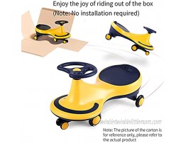 Aromatherapy Swing Car,Wiggle Car ​Ride On Toy,No Batteries,Gears or Pedals Twist Swivel,Go Outdoor Ride Ons for Kids 3 Years and Up Load Bearing50kg 110lb Yellow