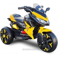 Children Riding Motorcycles; Three-Wheeled Motorcycle Toys; Electric Motorcycles with Headlights and Sound Effects Boys and Girls can Ride Realistic Sound Effects-Yellow