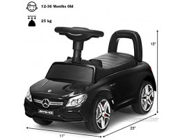 Costzon Kids Push and Ride Racer Licensed Mercedes Benz Ride On Push Car w Horn Music Under Seat Storage Foot-to-Floor Sliding Car Pushing Cart for Toddler Gift Toy for Children Boys Girls Black