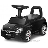 Costzon Kids Push and Ride Racer Licensed Mercedes Benz Ride On Push Car w Horn Music Under Seat Storage Foot-to-Floor Sliding Car Pushing Cart for Toddler Gift Toy for Children Boys Girls Black