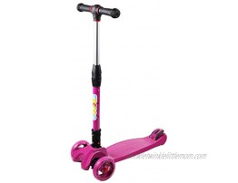 freddo Toys 3 Wheel Kick Scooter for Kids Girls & Boys Lean to Steer with LED Lights for Children from 3 to 14 Years Old Pink