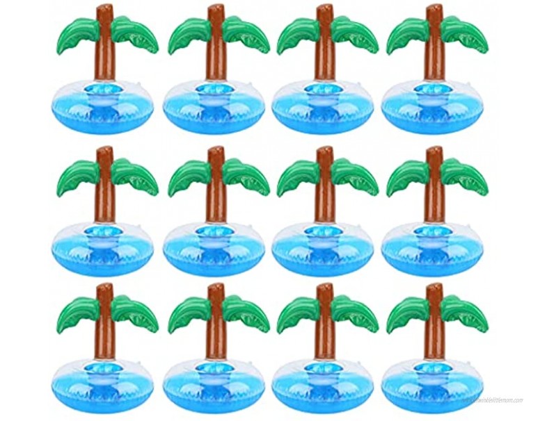 GLOGLOW 12pcs Inflatable Drink Holder Coconut Trees Drink Floats Inflatable Cup Holders Inflatable Drink Cup Holders Swimming Pool Party Decoration