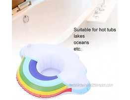 Inflatable Drink Holder Safety ABS Inflatable Cup Holders Lightweight Interesting Cloud and Rinbow Portable for Hot Tubs for Pool Party for Kids