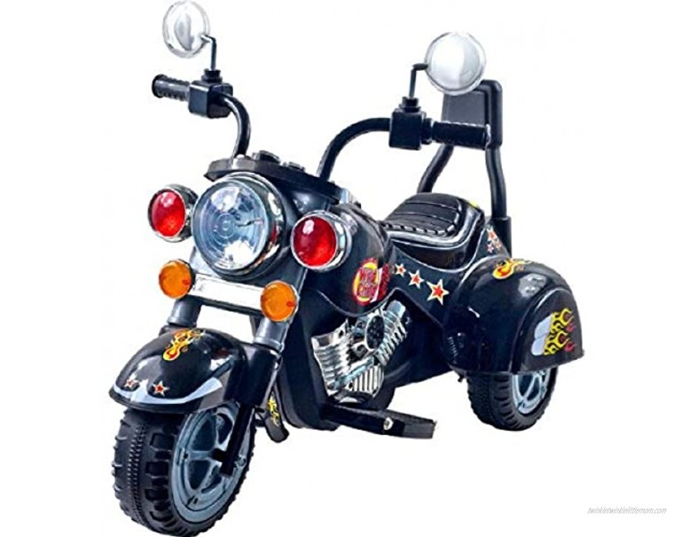 Kids Motorcycle Ride On Toy – 3-Wheel Chopper with Reverse and Headlights Battery Powered Motorbike for Kids 3 and Up by Lil’ Rider Black
