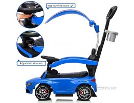 Little Brown Box 2 in 1 Licensed Mercedes Benz AMG Kids Ride on Push Car for Toddler,Car Stroller Baby Ride on Toys for 1 to 3 Year Boy & Girl W Parent Handle Armrest Guardrail Music & Horn Blue