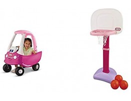 Little Tikes Princess Cozy Coupe Ride-On,Pink & Tikes Easy Score Basketball Set Pink 3 Balls Exclusive