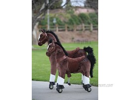 MEDALLION My Pony Ride On Real Walking Horse for Children 3 to 6 Years Old or Up to 65 Pounds Color Small Chocolate Horse for Boy and Girl Medallion's Newest Model Play Horse Toy of The Year 2018