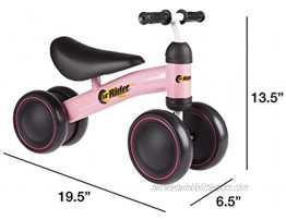 Ride On Mini Trike with Easy Grip Handles Enclosed Wheels and No Pedals for Learning to Walk for Baby Toddlers Boys and Girls by Lil’ Rider Pink