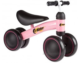 Ride On Mini Trike with Easy Grip Handles Enclosed Wheels and No Pedals for Learning to Walk for Baby Toddlers Boys and Girls by Lil’ Rider Pink