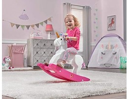Step2 Unicorn Rocking Horse | Toddler Unicorn Ride On Toy | Pink & White