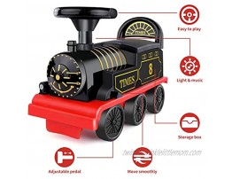 TEMI Ride On Train with Track Electric Ride On Toy w Lights & Sounds Storage Seat Train Toy Ride for Kids Birthday Gift Riding Car Train for Children Baby Toddlers Boys & Girls