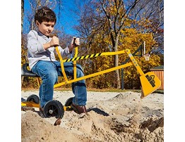 The Big Dig and Roll Ride-On Working Excavator with Wheels Sandbox Excavator with 360° Rotation Great for Sand Dirt and Snow Steel | Outdoor Play | Beach Toy |