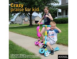 AOODIL Scooter for Kids 2-8 Years Old with Foldable Seat Extra-Wide PU 3 Wheels