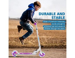 Beleev V1 Scooters for Kids 2 Wheel Folding Kick Scooter for Girls Boys 3 Adjustable Height Light Up Wheels for Children 3 to 14 Years Old