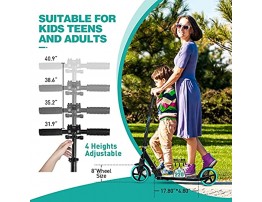 Beleev V5 Scooters for Kids 8 Years and Up Foldable Kick Scooter 2 Wheel Quick-Release Folding System Shock Absorption Mechanism Large 200mm Wheels Scooters with Carry Strap for Adults and Teens