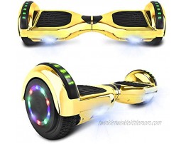 cho Electric Hoverboard Smart Self Balancing Scooter Hover Board Built-in Bluetooth Speaker LED 6.5 inch Wheels Side Lights for Kids Adults Safety Certified