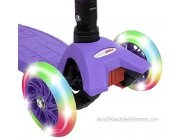 ChromeWheels Scooters for Kids Deluxe Kick Scooter Foldable 4 Adjustable Height 132lbs Weight Limit 3 Wheel Lean to Steer LED Light Up Wheels Best Gifts for Girls Boys Age 3-12 Year Old
