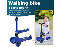 Kick Scooter for Kids 2 in 1 Scooters Toddlers for Kids Three Wheels with Extra Wide PU Light-Up Adjustable Height W Extra-Wide Deck and Back Wheel Brake Kids Scooter & Toddler Scooter for Ages 1-14 Years Old Boys and Girls