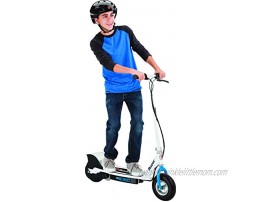 Razor E300 Electric Scooter 9 Air-filled Tires Up to 15 mph and 10 Miles Range White Blue