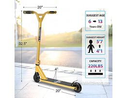 VOKUL Complete Pro Scooter for Kids Boys Girls Teens Up 6 Years Freestyle Tricks Pro Stunt Scooter High Performance Gift for Skatepark Street Tricks