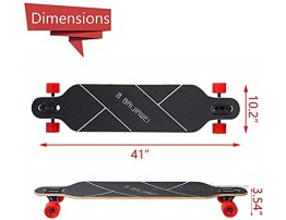 41 inch Freeride Longboard Skateboard Cruising Long Board 8 Layer Canadian Maple Long Boards Skateboard for Adults Beginners Girls Boys Carving and Downhill