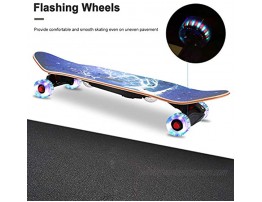 AODI Bluetooth Speaker Skateboard 31'' Complete Skateboards Canadian Maple Cruiser with Colorful Flashing Wheels Micro SD Card for Kids Boys Girls Youths Beginners Adults