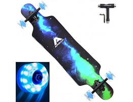 APOLLO Longboard Skateboard Cruiser Long Board Skateboards Long Boards for Adults Teens and Kids Premium Drop Through Longboards Long Boards with LED Wheels Options Complete incl. T-Tool