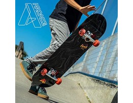 Arcade Pro Skateboard 31 Standard Complete Skateboards Professional Complete Board w Concave Skate Boards Great for Beginners Adults Teens Youth & Kids