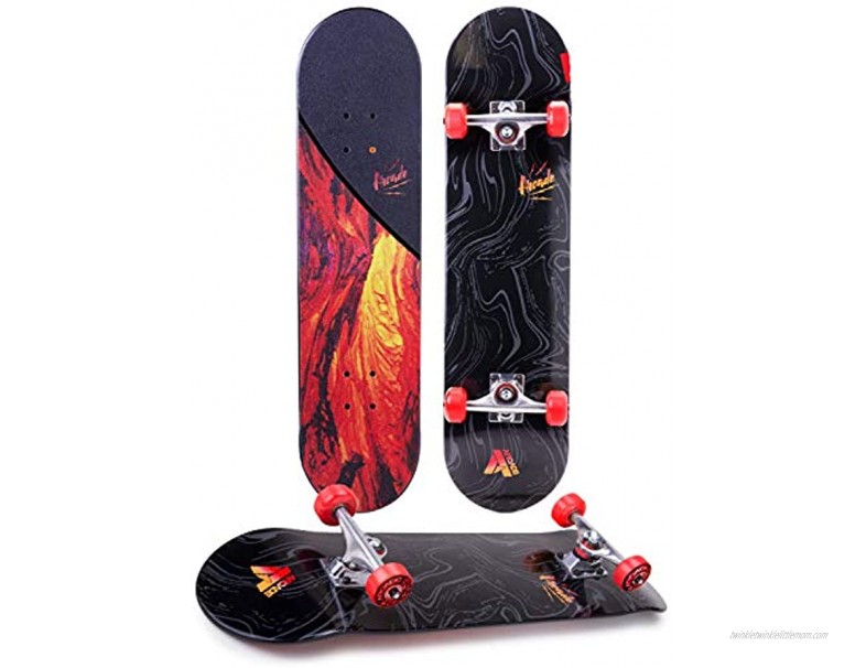 Arcade Pro Skateboard 31 Standard Complete Skateboards Professional Complete Board w Concave Skate Boards Great for Beginners Adults Teens Youth & Kids