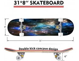 Classic Concave Skateboard Elephant Splash Longboard Maple Deck Extreme Sports and Outdoors Double Kick Trick for Beginners and Professionals