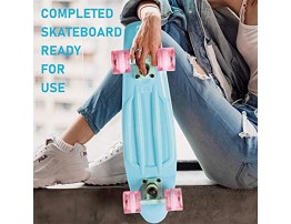 Cruiser Skateboard for Kids Ages 6-12 Completed Skateboards for Girls Boys Beginners Gift Idea Mini 22 Plastic Skate Board