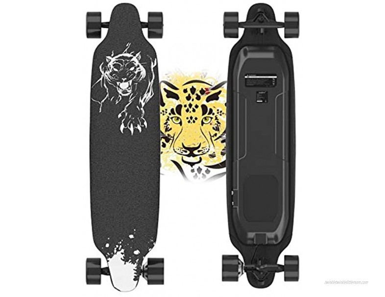 Electric Skateboard 400W Brushless Motor Electric Skateboard with Remote 20 MPH & 10 Miles Long-Range 3 Speeds Adjustment Max Load 265 lbs Creative Version 11 Layers Maple Electric Skateboard