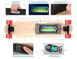Electric Skateboard Youth Electric Longboard with Wireless Remote Control 12 MPH Top Speed 10 KM Range 7 Layers Maple LongboardUS Stock