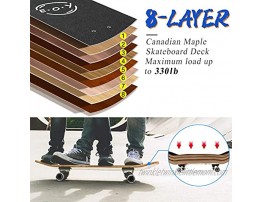 EOYIZW Skateboards Skateboard 31 Inch 9 Layer Canadian Maple Skateboard Deck Patinetas Double Kick Tricks Skateboards for Teens Skate Board Standard Skateboards Skateboards for Beginners