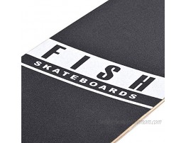 FISH SKATEBOARDS 41-Inch Downhill Longboard Skateboard Through Deck 8 Ply Canadian Maple Complete Cruiser Free-Style