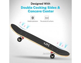 Gonex Skateboards for Beginners 31 x 8 Inch Complete Standard Skate Boards Double Kick 9 Layer Maple Deck Concave Skateboard for Girls Boys Kids Teens Youths Adults