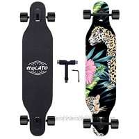 HOLATO Longboard Skateboard,8 Layer Canadian Maple Drop Through Freestyle Longboard Skateboard for Cruising Carving Free-Style Downhill and Dancing