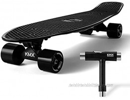 KMX 27 Mini Cruiser Skateboard Complete Nickel Board for Teens Adults Youth Boys Girls Kids Beginners