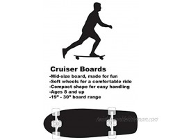 Kryptonics Mini Cutaway Cruiser Skateboard Complete 26 Cruiser Board for Kids & Teens- Mermaids