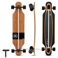 Magneto Slot Machine Longboard Skateboard | Bamboo Maple Fiberglass | Cruising Carving Free-Style | Fully Assembled | Made for Teens Adults Men Women | Free Skate Tool